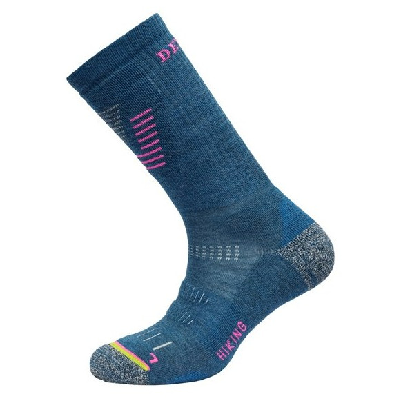 Calcetines de mujer Devold Hiking Medium Woman Sock azul/rosa Skydiver