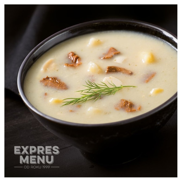 Sopa Expres menu Sopa de crema tradicional de Krkonoše con rebozuelos