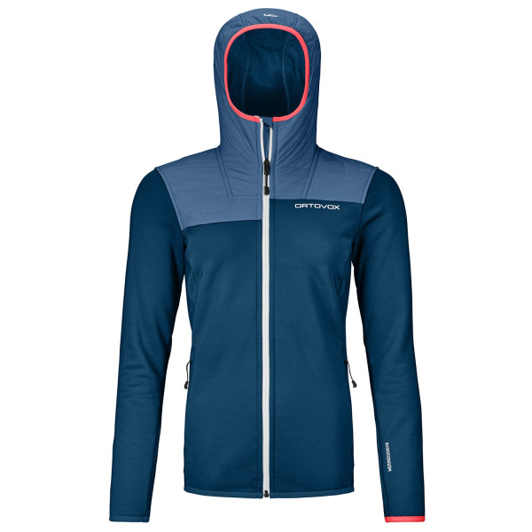 Sudadera de mujer Ortovox Fleece Plus Hoody W azul petrol blue