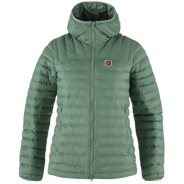 Chaqueta de invierno para mujer Fjällräven Expedition Lätt Hoodie verde claro Patina Green