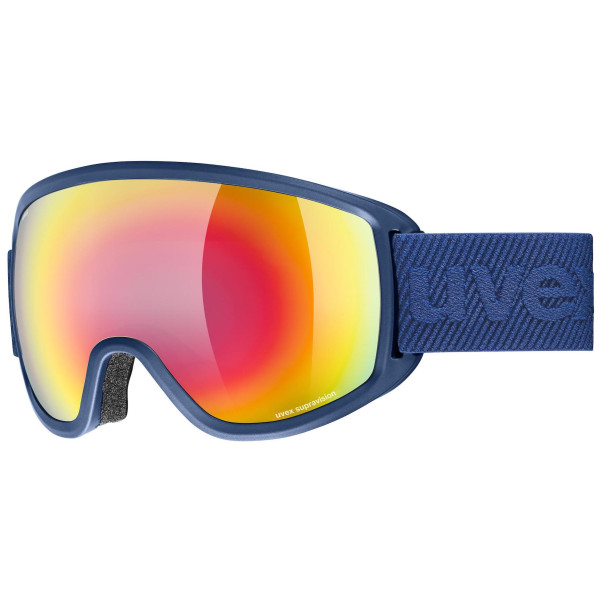 Gafas de esquí Uvex Topic FM spheric azul navy matt dl/rainbow-ros