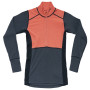 Camiseta funcional de mujer Devold Lauparen Merino 190 Zip Neck Wmn azul/naranja CORAL/NIGHT/INK