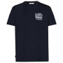 Camiseta de hombre Icebreaker Men Merino 150 Tech Lite SS Tee Evolving Layers azul oscuro Midnight Navy