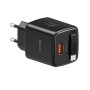 Adaptador Swissten SlideCharge Gan 45W, 1X USB-A 18W + kabel USB-C 0,75 m