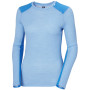 Camiseta funcional de mujer Helly Hansen W Lifa Merino Midweight Crew azul claro Bright Blue