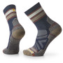 Calcetines de hombre Smartwool Hike Light Cushion Striped Mid Crew azul/gris Deep Navy