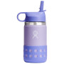 Botella para niños Hydro Flask Kids Wide Mouth 12 oz Straw Lid/Boot violeta wisteria