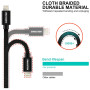 Cable de carga y datos Swissten Textile USB-C / Lightning 2 m