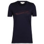 Camiseta de mujer Icebreaker Tech Lite II SS Tee Ski Stripes azul oscuro midnight navy