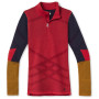Camiseta funcional de mujer Smartwool W Intraknit Merino 200 Colorblock 1/4 Zip rojo pomegranate