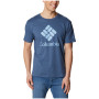 Camiseta de hombre Columbia Pacific Crossing™ II Graphic SS Tee azul Dk Mountain, CSC Stacked Logo Graphic