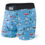 Calzoncillos bóxer Saxx Vibe Boxer Brief azul/rojo/blanco BluePuckingAwesome