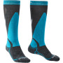 Medias de hombre Bridgedale Ski MW MP Over Calf gris/azul Gunmetal/Blue