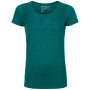 Camiseta funcional de mujer Ortovox W's 150 Cool Mountain Face TS verde PacificGreenBlend
