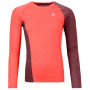 Camiseta funcional de mujer Ortovox W's 120 Cool Tec Fast Upward LS rojo Coral Blend