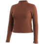 Camiseta funcional de mujer Smartwool Women's Active Merino Movement Mock Neck ladrillo Burnt Sienna