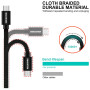 Cable de carga y datos Swissten Textile USB / USB-C 2 m