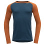 Camiseta de hombre Devold Expedition Man Shirt naranja/azul Flame/Flood