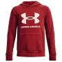 Sudadera para niños Under Armour Rval Fleece Hoodie rojo Stadium Red / / Onyx White