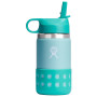 Botella para niños Hydro Flask Kids Wide Mouth 12 oz Straw Lid/Boot verde claro dew