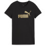 Camiseta de mujer Puma ESS NO. 1 LOGO Metallic Tee negro PUMA Black-metallic gold