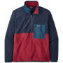 Sudadera de hombre Patagonia Microdini Pullover 1/2 Zip azul/rojo Wax Red