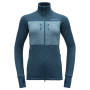 Sudadera funcional de mujer Devold Egga Grid Merino Jkt azul/ azul claro Flood/Moon