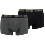 Calzoncillos bóxer para hombre Puma Basic Trunk 2P 2021 gris fluo yellow / grey