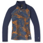 Camiseta funcional de mujer Smartwool W Merino 250 Bl Pattern 1/4 Zip Boxed azul/naranja DeepNavyPalm