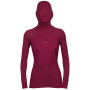 Sudadera funcional de mujer Icebreaker ZoneKnit™ Insulated LS Hoodie rosa cherry