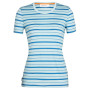 Camiseta de mujer Icebreaker Women Wave SS Tee Stripe 2023 azul haze