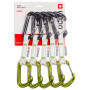 Juego de cintas express Ocún Hawk Qd Wire Bio-Dyn-Ring 15 mm 10 cm 5-Pack verde/gris Green