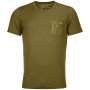 Camiseta de hombre Ortovox 185 Merino Way To Powder Ts M verde green moss