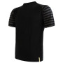 Camiseta funcional de hombre Sensor Merino Air kr. r. negro/gris Black/TmHeStripes
