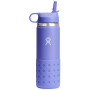 Botella para niños Hydro Flask Kids Wide Mouth 20 oz Straw Lid/Boot violeta lupine