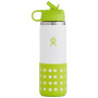 Botella para niños Hydro Flask Kids Wide Mouth 20 oz Straw Lid/Boot amarillo Jungle