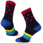Calcetines Warg Happy Merino M Stripes and Dots azul/rojo Navy/Red