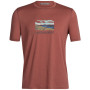 Camiseta de hombre Icebreaker Men Tech Lite II SS Tee Trailhead rojo grape