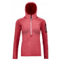 Sudadera de mujer Ortovox Fleece Light Melange Zip Neck rojo HotCoral