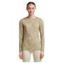Camiseta funcional de mujer Icebreaker Women M 200 Oasis LS Crewe Moss BloomAOP