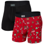 Calzoncillos bóxer Saxx Vibe Super Soft BB 2Pk negro/rojo kiss off/black
