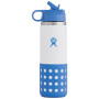 Botella para niños Hydro Flask Kids Wide Mouth 20 oz Straw Lid/Boot azul claro Coke