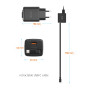Adaptador Swissten SlideCharge Gan 30W, 1X USB-A 18W