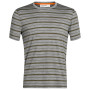 Camiseta de hombre Icebreaker Mens Wave SS Tee Stripe gris Metro Heather/Loden