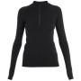 Camiseta funcional de mujer Icebreaker Women 300 MerinoFine™ Polar LS Half Zip negro Black