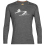 Camiseta de hombre Icebreaker 200 Oasis LS Crewe Last Run gris gritstone heather