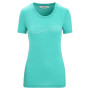 Camiseta de mujer Icebreaker Tech Lite II SS Tee Ski Stripes verde claro Fresh