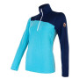 Camiseta funcional de mujer Sensor Merino Extreme zip azul TmModrá/Blue