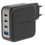 Adaptador Swissten GaN Travel Charger 100W 3X USB-C PD + USB-A