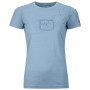 Camiseta funcional de mujer Ortovox W's 150 Cool Leaves TS azul claro Light Blue Blend